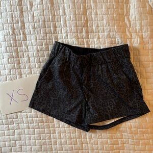 Black Leopard Print Shorts